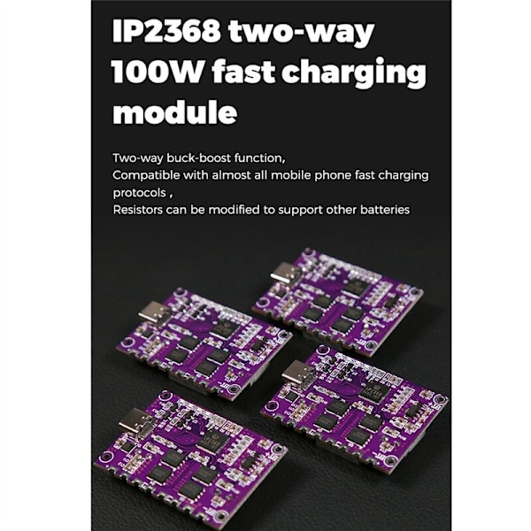 100W IP2368 Bidirektionelt opladningsmodul - Boost Type-C Interface Lithium batteri opladningsplade