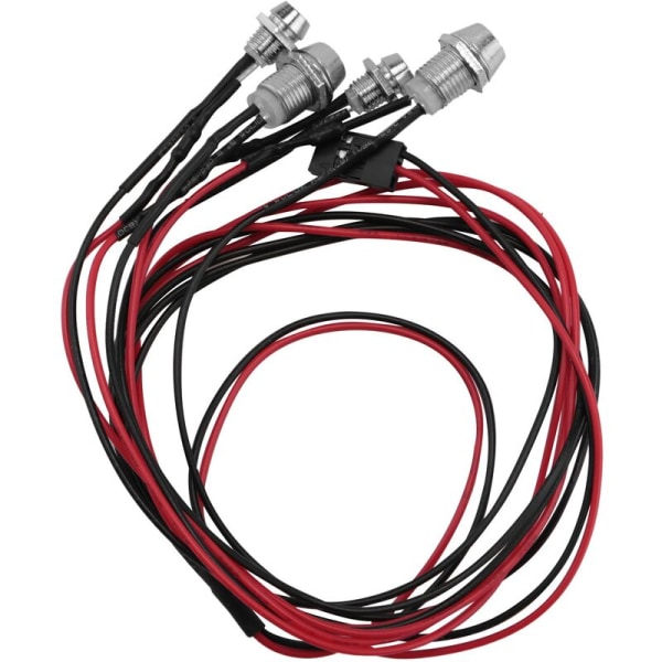 Set med 4 LED-lampor 2 vita 2 röda för RC-bil 1/4 1/8 Redcat Axial SCX10 D90