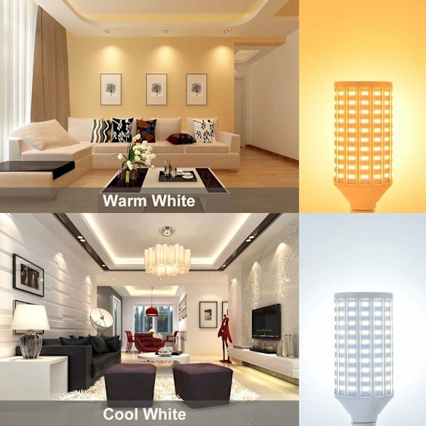 E40 LED-pærer 50W LED-lys Varm hvid 3000K, 5000LM, AC 85-265V, svarende til 400W halogenpære LED-lampe