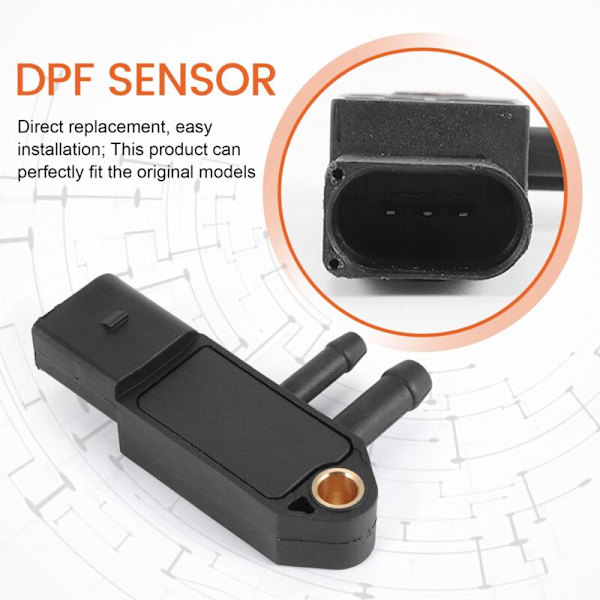 DPF-pakokaasun paineanturi 059906051C 076906051B 0281006082 0281006083 Sopii -, Seat, Golf VI