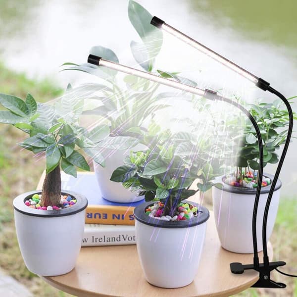 Vækstlys Spektrum Klemme Væklys med Rød Hvid LED til Indendørs Planter, Dæmpbar USB Interface