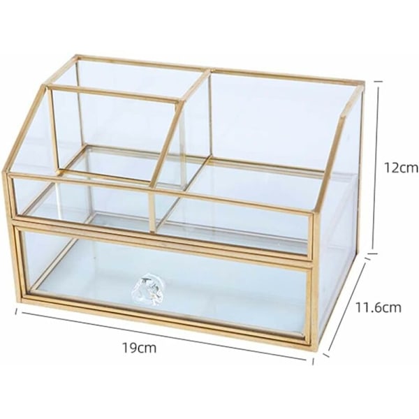 Makeup Organizer, Glas, til Palettebørster, Foundation, Neglelak, Hårnåle, Ideel til Vask og Badeværelse