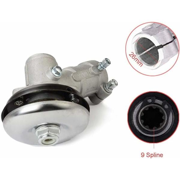 Vinkelväxel för röjsåg 26 mm, universell röjsågsväxelhuvud gräsklippare växellåda för grästrimmer/motorsåg (26 mm, rund 9 tänder)