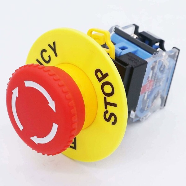 AC 440V 10A Röd Svamp Nödstopp Tryckknappsbrytare 22mm NO NC Tryckknappsbrytare LA38-11ZS