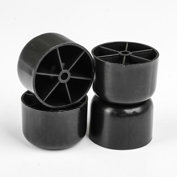 12 stk. sorte møbelben 50x35mm plast runde til sofa - Sunny