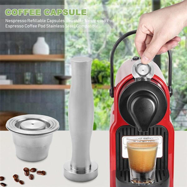 Kaffe Kapsel, Påfyllbare Kapsler Gjenbrukbare Kapsel Kaffe Kapsel Kompatibel Rustfritt Stål