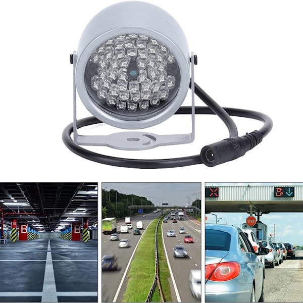 IR-belysning, infrarødt lys for nattsyn, 48 LED, vanntett IR infrarødt nattsynlampe for innendørs.