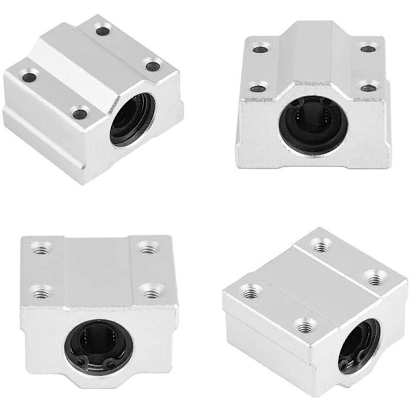 3D-skrivarskjutblockskullager Linjär rörelse SCS8UU 8Mm Bussning för Anet A8 Prusa I3 4 st