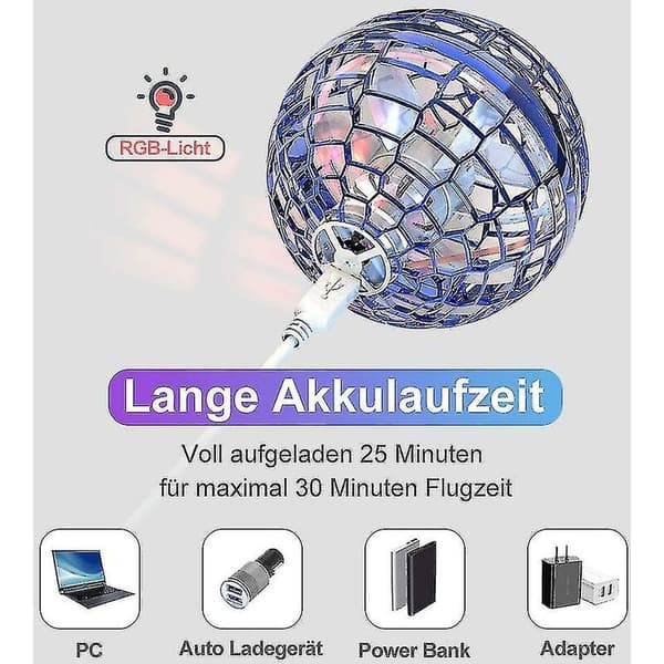 Hover Ball Mini Drone - Lentävä pallo Orb Bumerangi LED-valolla