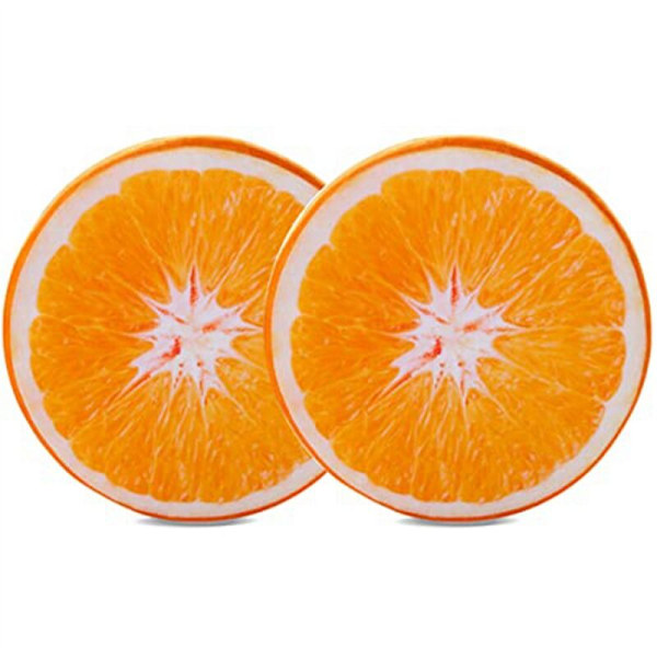 15 Tums Runda Kuddar, Fruktkudde, Roliga Fruktplyschkuddar, Leksakssitskudde för Stol, Golv, Soffa, 2-pack D