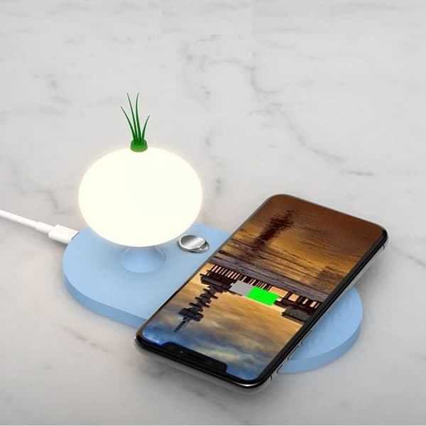 Bærbar oplader med søde løg champignon natlys oplader til , Galaxy,
