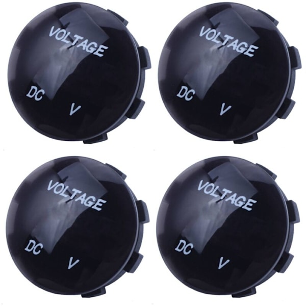 4X 5V-25V DC LED Voltmeter Digitalt Display Panel Monteret Rundt Vandtæt Bil Motorcykel