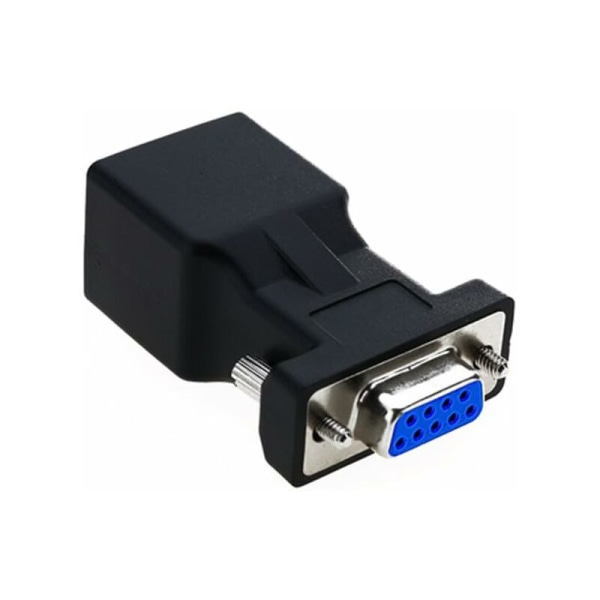 RJ45 till RS232, DB9 Seriell Port 9-stiftshane till RJ45 Hon Cat5e/6 Ethernet/LAN Förlängningsadapter (Honhuvud)