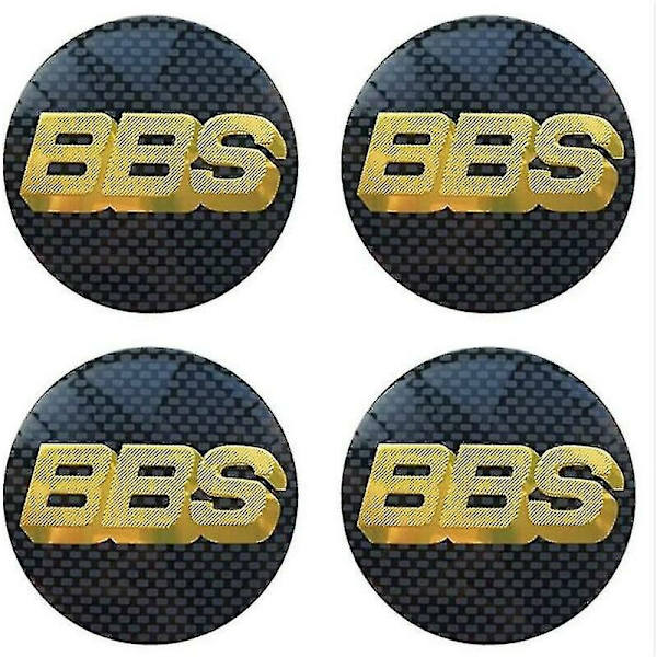BBS Hjulcentrummärken Emblem 4-pack 65mm BBS Bilkåpa Logotyp Badge Sticker Auto Hjulcentrummärke Nav Emblem