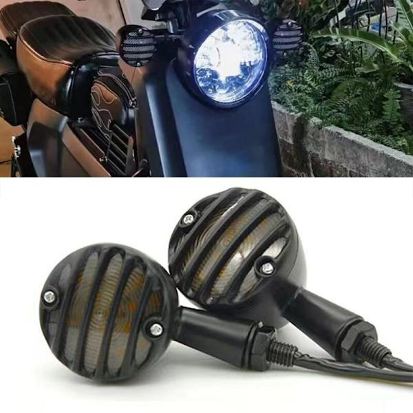 Motorcykel Retro Retrofit LED Stängsel Blinkers Aluminiumlegering Blinkers Prompt för , Plätering