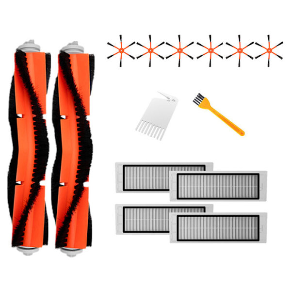 2 Hovedbørste + 6 Sidebørste + 4 HEPA-filtre Egnet for Xiaomi Vacuum 2 Roborock S50 for Xiaomi Roborock Mi Robotdeler Filtre