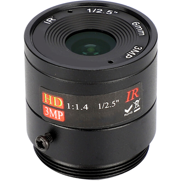 Videoovervakningskit, fast objektiv 6 mm HD-objektiv 3MP