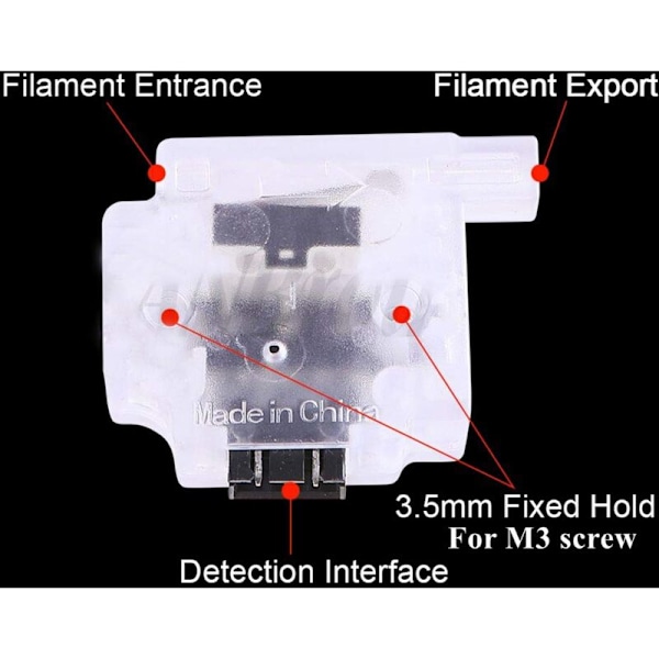3-pak 1,75 mm 3D Filament Deteksjonsmodul, Bruddssensorovervåking for Pro -10