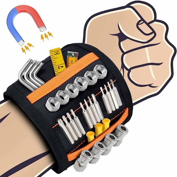 Justerbart magnetiskt armband med 15 magneter, DIY-present för män, för att hålla skruvar, spikar, borrbitar, 2020 julkalender för män