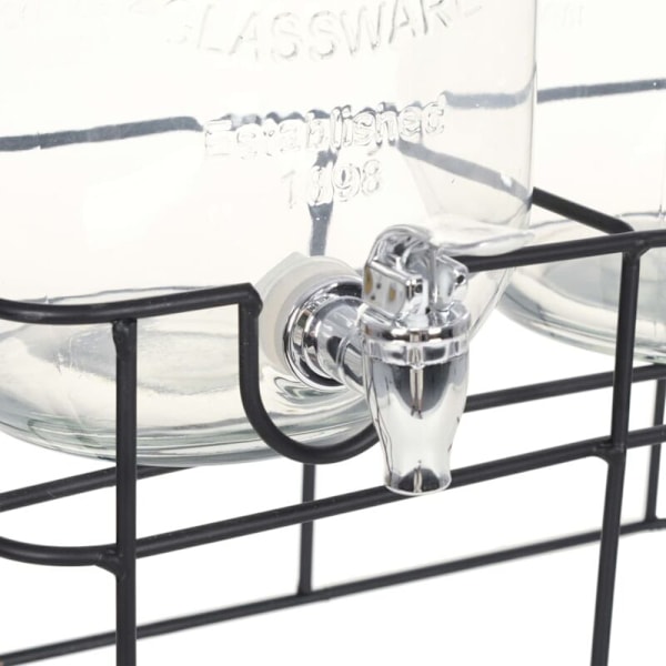 2 stk Drikkeautomater med Holder 2 x 4 L Glas vidaXL