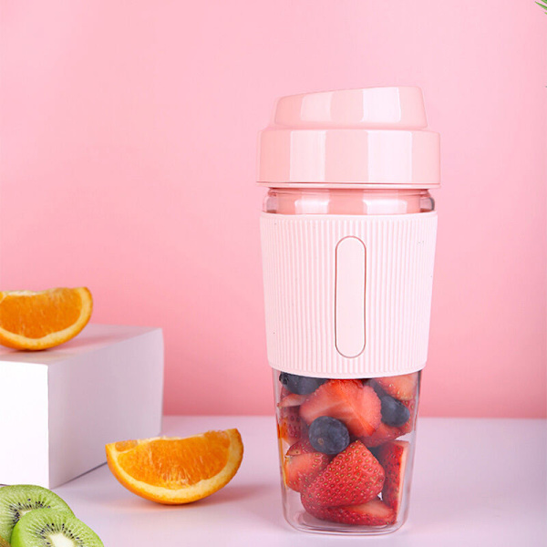 300 ml bærbar blender til fitnesscenter og udendørs (Pink, 2 blade)