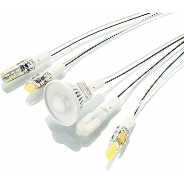 25 stycken G4 lamphållare G4 sockel lamphållare med keramisk hållare för G4 LED halogenlampa, 10 cm kabel