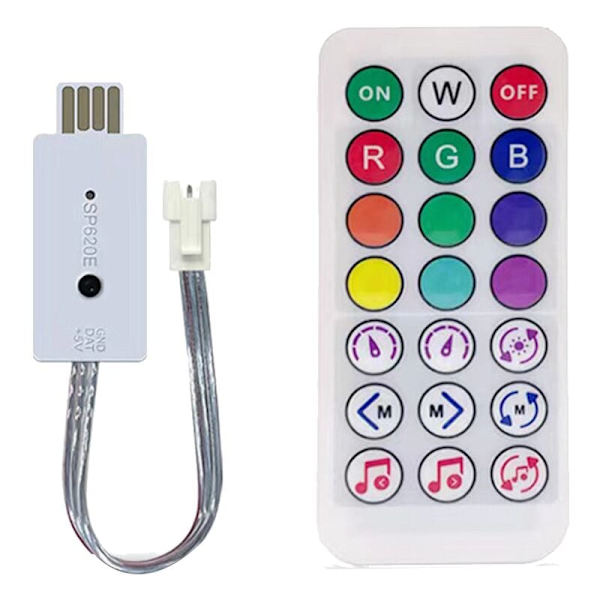 DC5V SP620E USB Bluetooth Musik Pixel Controller RF Fjernbetjening til WS2812 RGB Led Strip Light Tape