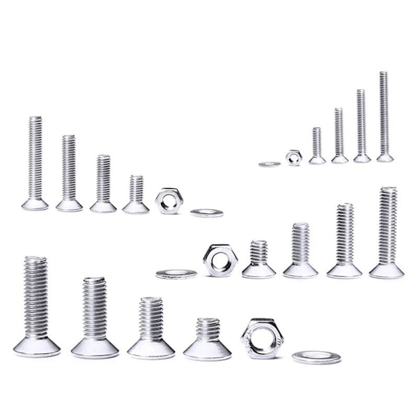 884 st Hexagon Hex Pan Head Skruv M2 M3 M5 Rostfritt Stål Maskinmutter Bult Cap Socket