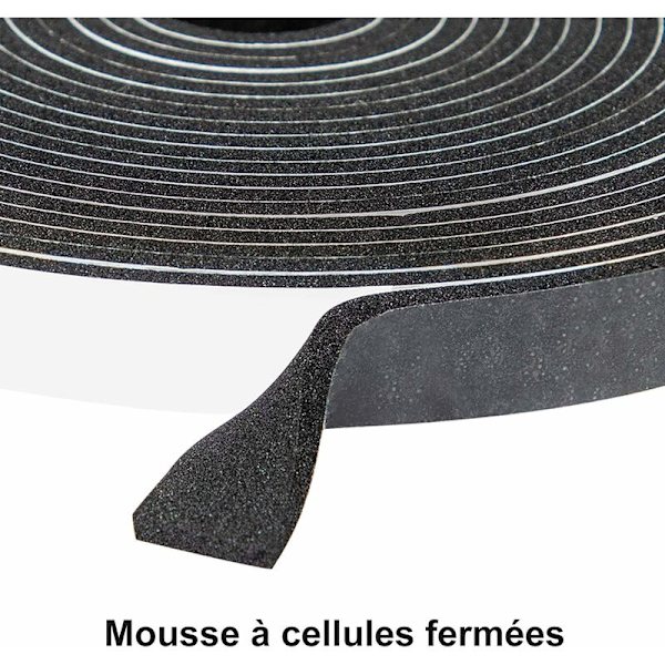 Itsekiinnittyvä kumitiiviste 2 rullaa 12 mm (L) x 6 mm (K) x 8 m (P) Itsekiinnittyvä neopreenitiivistenauha Auton ikkunakehys Kolhuuntumaton Musta teippi