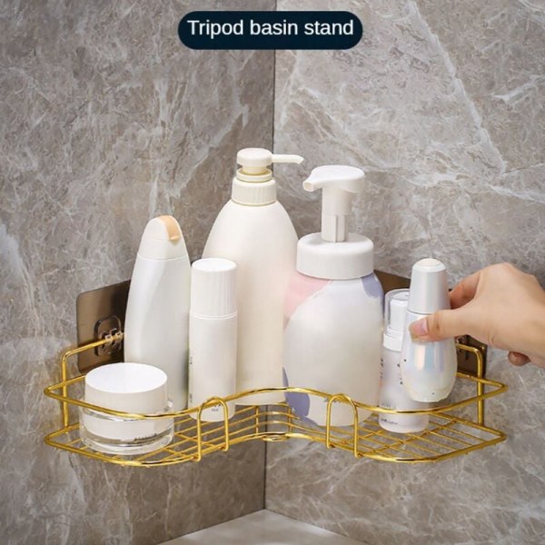 Rustfrit badeværelseshylde i rustfrit stål, håndklædeholder til badeværelset, fri slag, væghængt toiletopbevaringshylde, badeværelsesudstyrssæt D