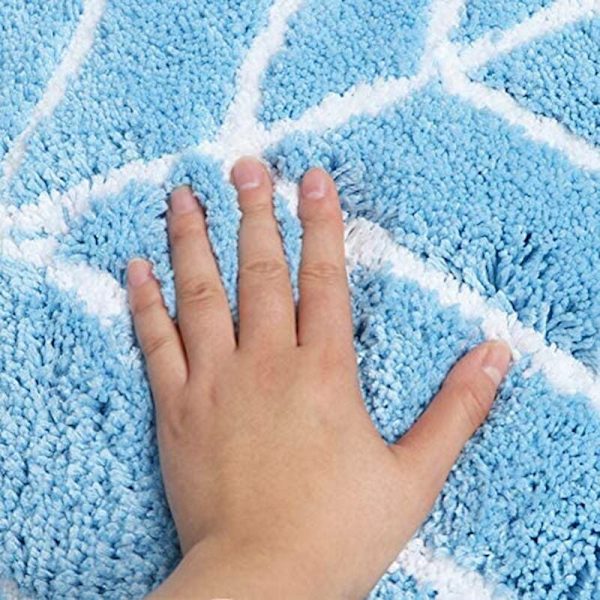 Söt dörrmatta för barn - Absorberande mikrofiber badrumsmatta Entré dörrmatta Golvmatta Ark Mat Färg: Blå