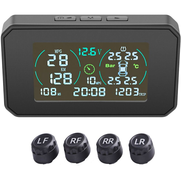 Multifunktionell bil OBD HUD solenergi däcktrycksövervakningssystem automatiskt säkerhetslarmsystem Head Up Display B05