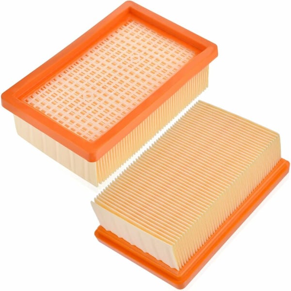 2-pack Platta veckade filter för Kärcher 2.863-005.0 Kärcher dammsugarfilter WD4, WD5, WD6, MV4, MV5, MV6 filter, Ersättningsdelar för Kä