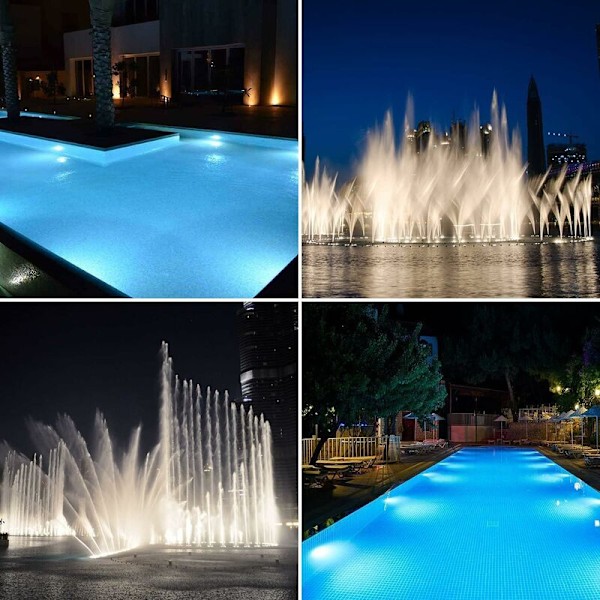 Poolbelysning, 18W Hvid PAR56 LED Pool Lys, Vandtæt IP68 LED Under Vand Belysning, LED Pool Spotlight AC/DC 12V, Akvarium Pool Dekoration Have