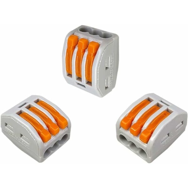 30Pcs Lever-Nut Wire Connectors, 3 Ports Conductor Compact Wire Connectors, Compact Connector Spring Terminal Block