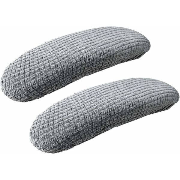 1 Polyester Armlenestopptrekk for Dobbel Kontorstol Avtakbar Elastisk Vaskbar Vanntett Stoff Armlenestopp (Mørk Grå) HIASDFLS