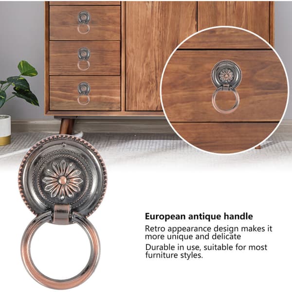 4 stk. Antikk sinkhåndtak i sinklegering i bronse