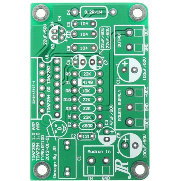 TDA7294 80W 100W Mono Audio AMP Forstärkarplatta DC30V-40V Kits Passar för TDA7293 Grön