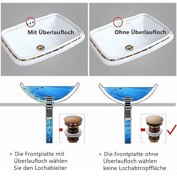 Retro Pop-up Stop Proppe til Vask - Klik-klak Aftapning uden Overløb i Bronzeret Messing Universal Vask Aftapningsventil Bassin Siphon uden Overløbshul Po