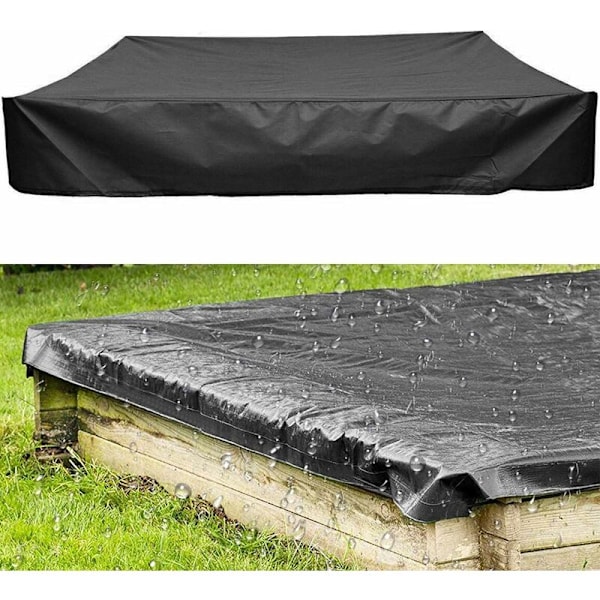 Sandlådsöverdrag med elastisk snodd i vattentätt Oxfordtyg för sandlåda, pool, uteplats, trädgård (150 x 150 cm)