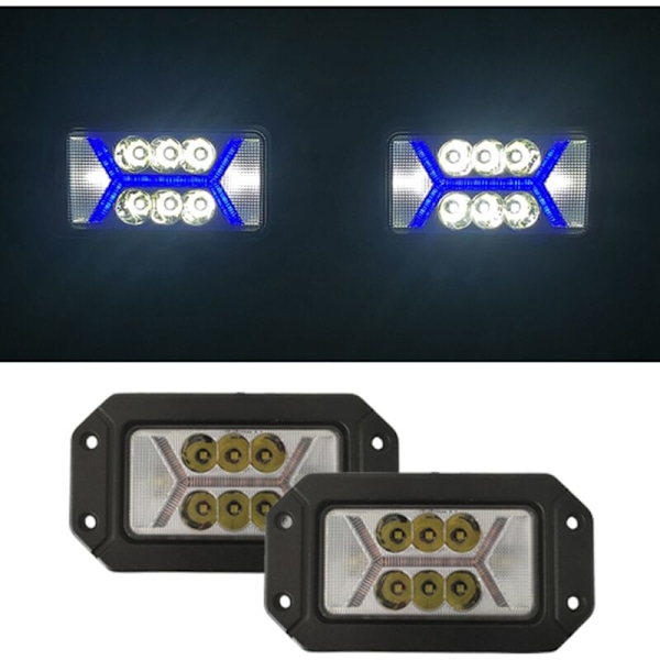 40W LED Offroad Arbeidslys Rektangulær X Blå Tåkelampe for Bil Truck ATV Tilhenger Motorsykkel