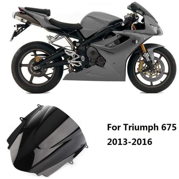 til 675 2013-2016 Motorcykel Vindskærm, Sort