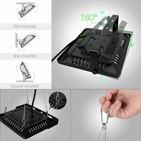 50W LED Havebrugspære, IP67 Vandafvisende Plantelampe, LED Dyrkningslampe til Hydroponics, Indendørs Planter og Drivhusefrøplanter med EU-stik