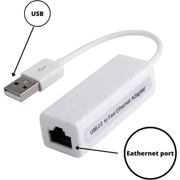 2 stk Gigabit Ethernet netværksadapter 100mb LAN USB 2.0 USB A til RJ45 PC Notebook Ultrabook Tablet Windows Mac - Hvid (2, Hvid)