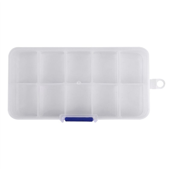 3 st 1 x Plastförvaringslåda för Småföremål och Tillbehör 10 Fack Justerbara