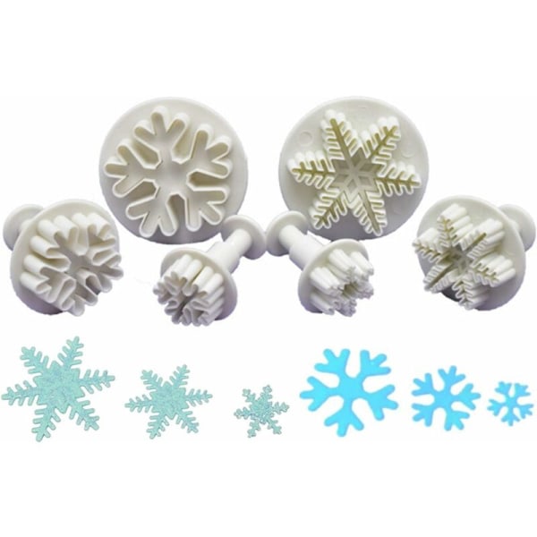 Snöflinga kakmodellering verktyg plast kakformar vita snöflinga kakformar snöflingor jul tårta dekorera bakning klistra in stämplar modellering
