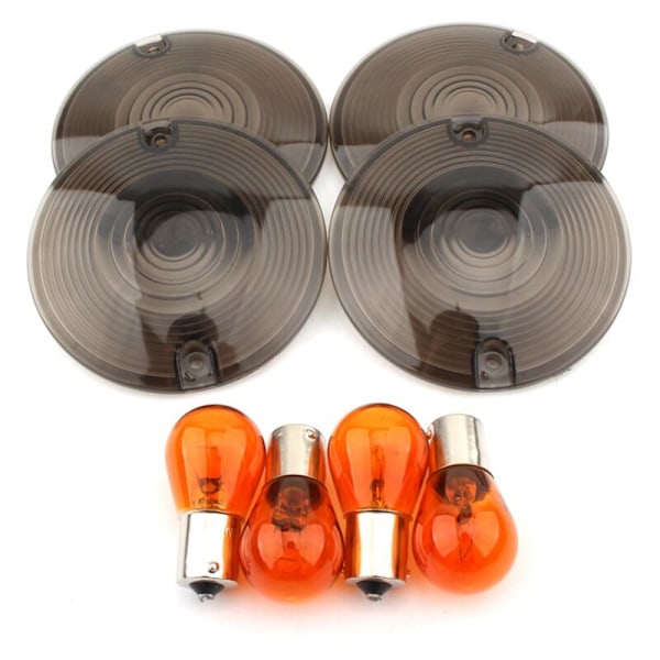 4 st motorcykel blinkers i kolfiber med lampor för Touring Glide Road FLHT FLST FLTR