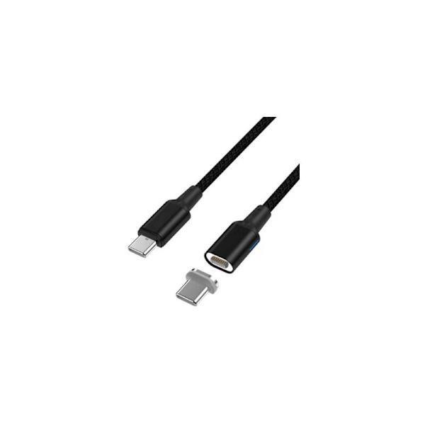 USB-C magnetisk kabel, typ-C aluminiumlegering laddning magnetisk absorption PD datakabel, för Pro, svart