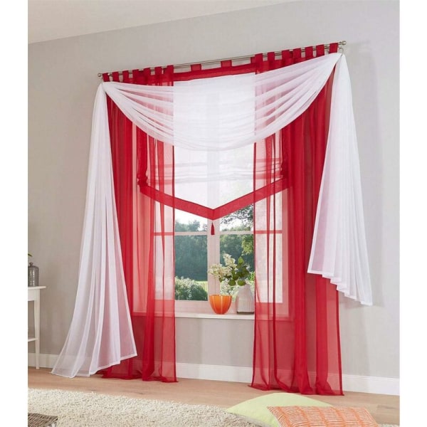 Sæt med 1 transparent voile-gardin, soveværelse, stue, bryllup, TV blå, 140 x 600 cm-Sunny