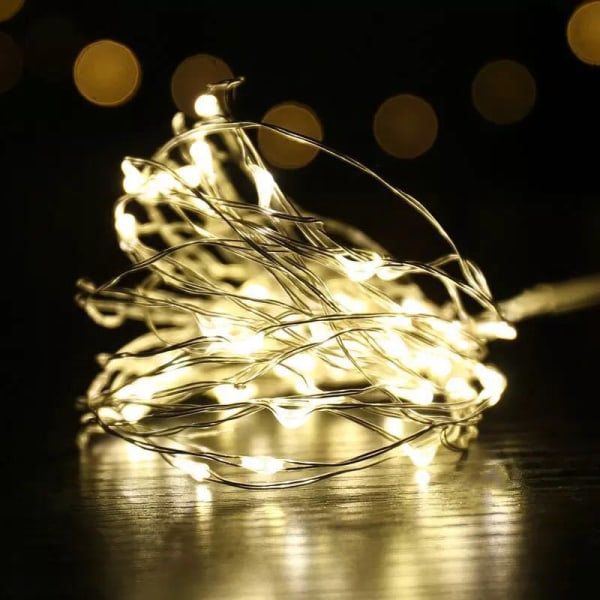 Fairy Lights Batteridrevet 2 meter 20 lys LED-julelys Utendørs Innendørs til soverom Hjem Bryllupsfest Julepynt
